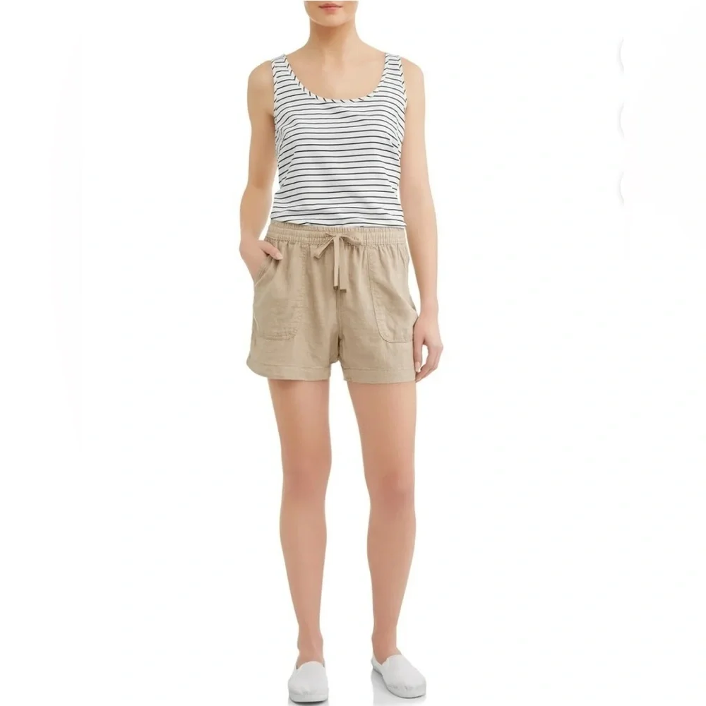Laid-Back Luxe! Time and Tru Linen-Blend Pull-On Shorts – Size S (4–6) - Picture 2 of 7